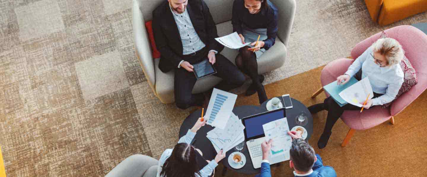 collaborative team in a business meeting